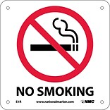 Notice Signs; No Smoking (W/ Graphic), 7X7, Rigid Plastic