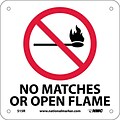 Warning Signs; No Matches Open Flame (W/ Graphic), 7X7, Rigid Plastic