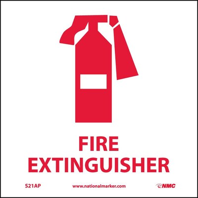 Information Labels; Fire Extinguisher (Graphic), 4X4, Adhesive Vinyl, Labels sold in 5/Pk