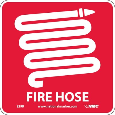 Notice Signs; Fire Hose (W/ Graphic), 7X7, Rigid Plastic