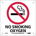 Notice Signs; No Smoking Oxygen (W/ Graphic), 7X7, Rigid Plastic