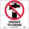 Information Labels; Unsafe To Drink, 4X4, Adhesive Vinyl, Labels sold in 5/Pk