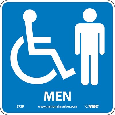 Information Signs; Men (W/ Graphic), 7X7, Rigid Plastic