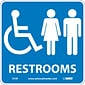 Restrooms (W/ Graphic), 7X7, Rigid Plastic, Information Sign