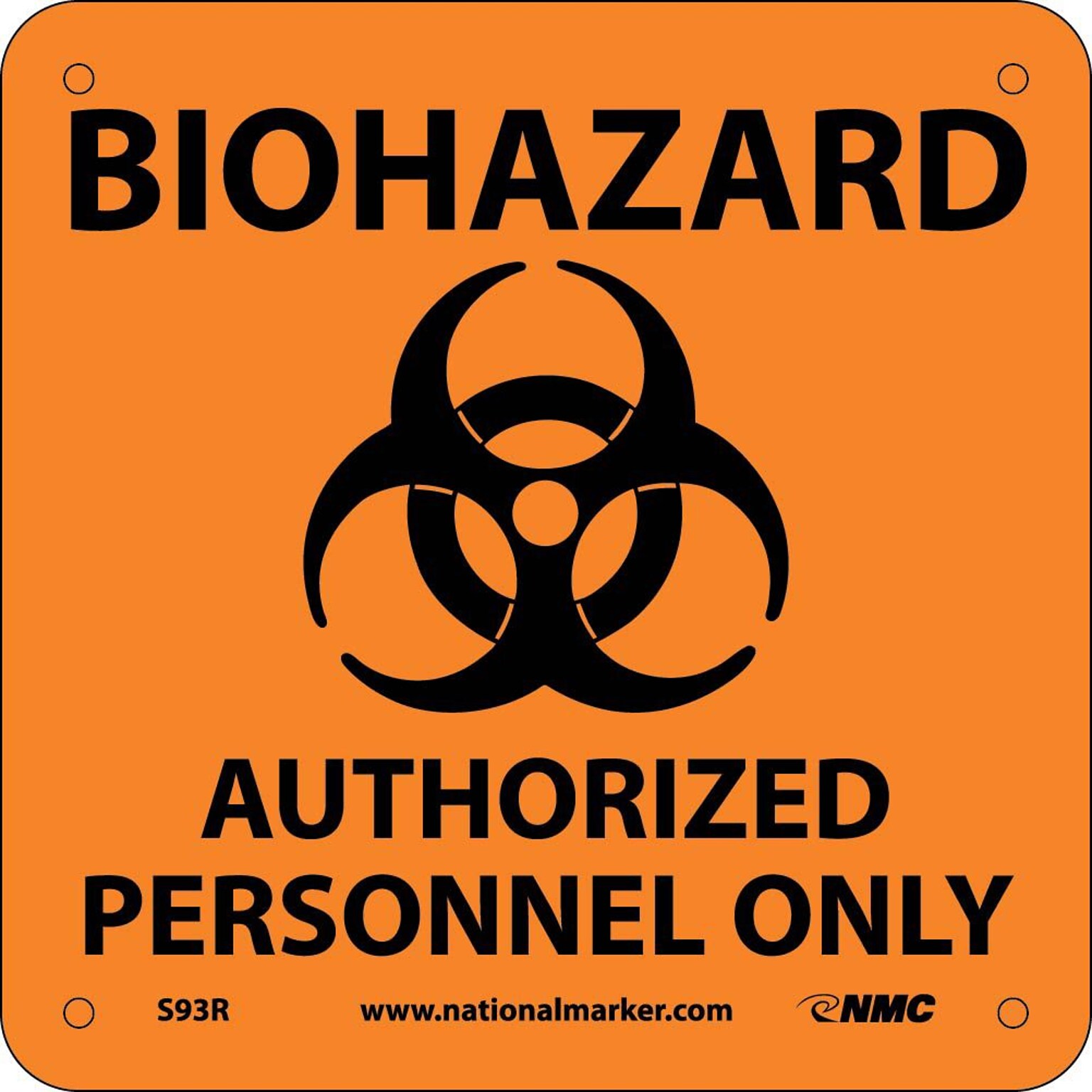 Biohazard Authorized Personnel Only (W/ Graphic), 7X7, Rigid Plastic, Caution Sign