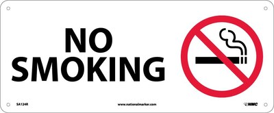 No Smoking (W/Graphic), 7X17, Rigid Plastic, Notice Sign