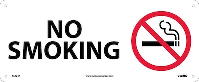 No Smoking (W/Graphic), 7X17, Rigid Plastic, Notice Sign