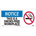 Notice Labels; This Is A Smoke-Free Workplace (W/ Graphic), 7X17, Adhesive Vinyl