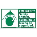 Information Labels; Emergency, Safety Shower (Bilingual W/Graphic), 10X18, Adhesive Vinyl
