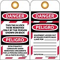 Lockout Tags; This Tag & Lock To Be Removed Only By The Person Shown On Back, Bilingual