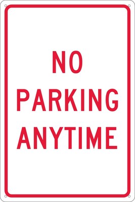 National Marker Reflective No Parking Anytime Parking Sign, 18 x 12, Aluminum (TM2G)