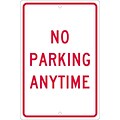 Parking Signs; No Parking Anytime, 18X12, .063 Aluminum