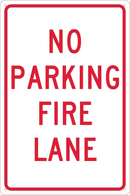 National Marker Reflective "No Parking Fire Lane" Parking Sign, 18" x 12", Aluminum (TM3G)