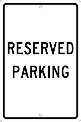 National Marker Reflective "RESERVED PARKING" Parking Sign, 18" x 12", Aluminum (TM5H)