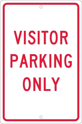 National Marker Reflective "Visitor Parking Only" Parking Sign, 18" x 12", Aluminum (TM7H)