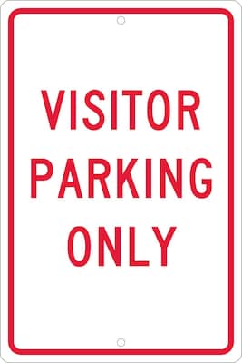 National Marker Reflective Visitor Parking Only Parking Sign, 18 x 12, Aluminum (TM7H)