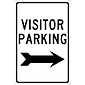 Parking Signs; Visitor Parking (With Right Arrow), 18X12, .040 Aluminum