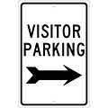 Parking Signs; Visitor Parking (With Right Arrow), 18X12, .063 Aluminum