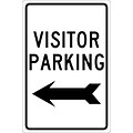 Parking Signs; Visitor Parking (With Left Arrow), 18X12, .040 Aluminum