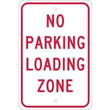 Parking Signs; No Parking Loading Zone, 18X12, .080 Egp Ref Aluminum