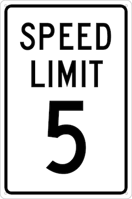 National Marker Reflective "Speed Limit 5" Speed Control Sign, 18" x 12", Aluminum (TM17G)