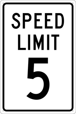 National Marker Reflective Speed Limit 5 Speed Control Sign, 18 x 12, Aluminum (TM17G)