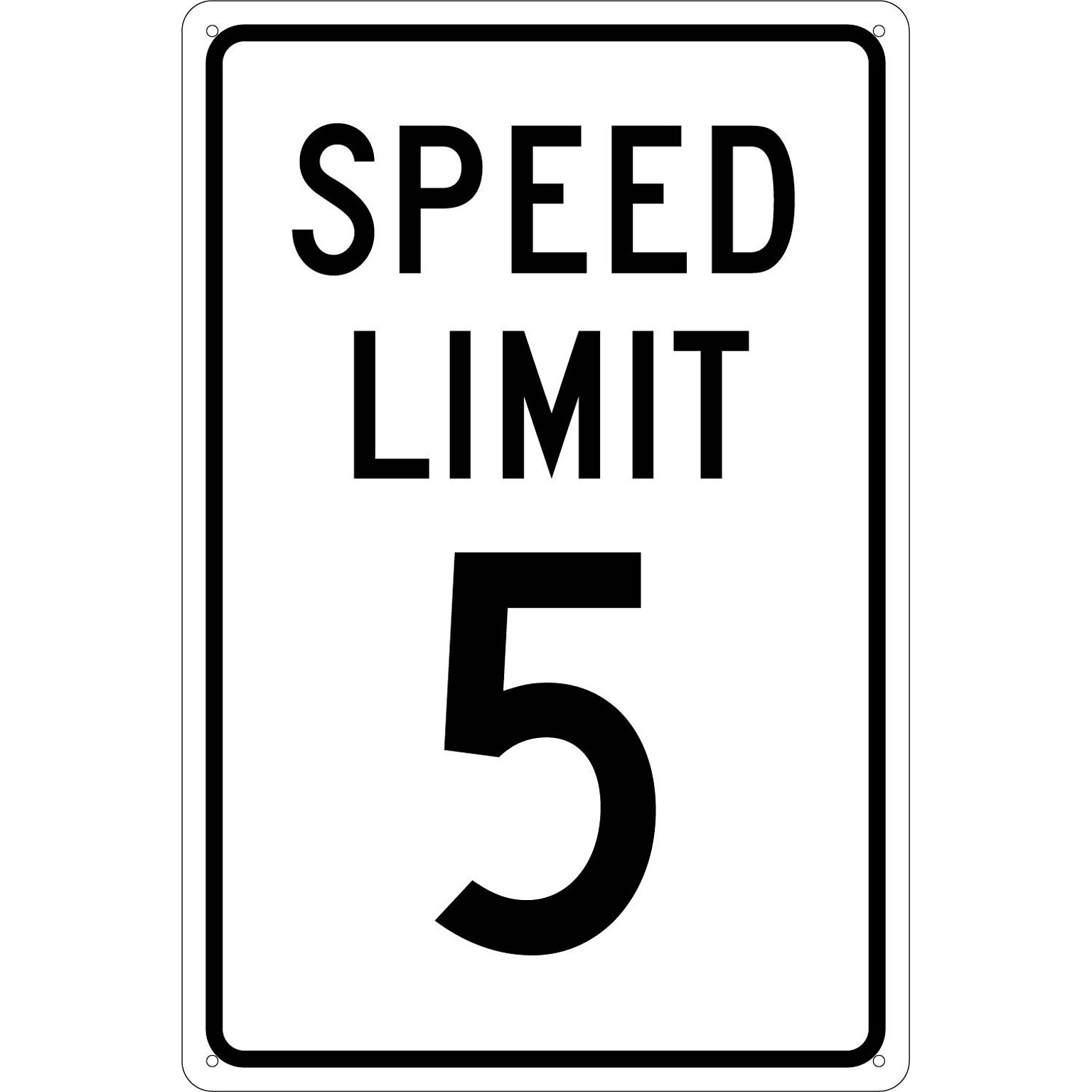 National Marker Reflective Speed Limit 5 Speed Control Sign, 18 x 12, Aluminum (TM17G)