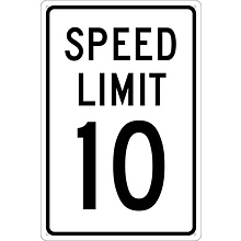 Speed Limit Signs; Speed Limit 10, 18X12, .040 Aluminum