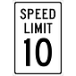 Speed Limit Signs; Speed Limit 10, 18X12, .040 Aluminum