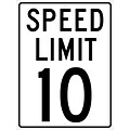 Speed Limit Signs; Speed Limit 10, 24X18, .080 Hip Ref Aluminum