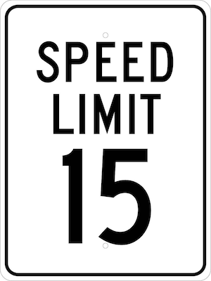 National Marker Reflective "Speed Limit 15" Speed Control Sign, 24" x 18", Aluminum (TM19J)