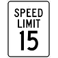 National Marker Reflective "Speed Limit 15" Speed Control Sign, 24" x 18", Aluminum (TM19J)