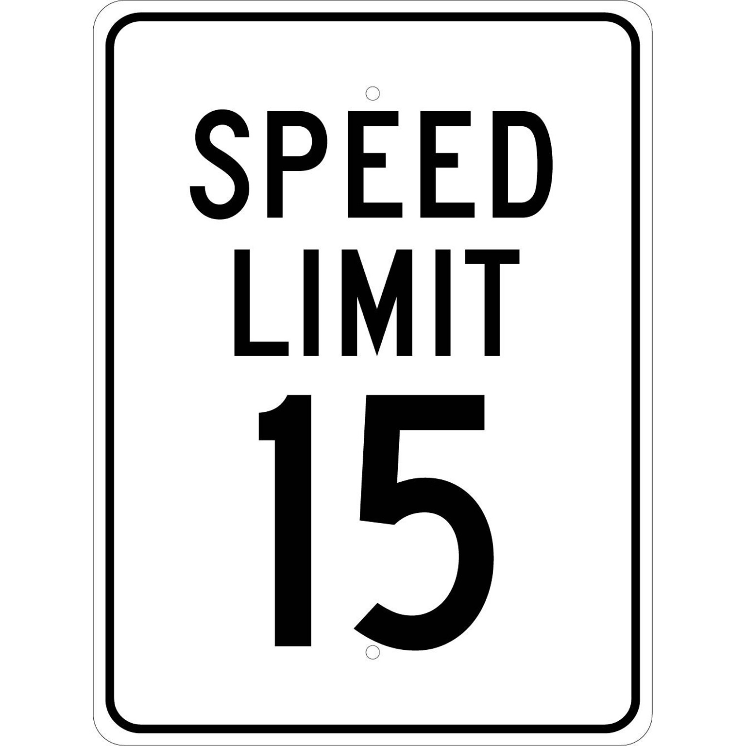 National Marker Reflective Speed Limit 15 Speed Control Sign, 24 x 18, Aluminum (TM19J)