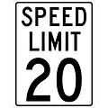 Speed Limit Signs; Speed Limit 20, 24X18, .080 Hip Ref Aluminum