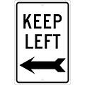 Directional Signs; Keep Left (With Arrow), 18X12, .063 Aluminum