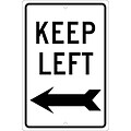 Directional Signs; Keep Left (Left Arrow), 18X12, .080 Hip Ref Aluminum