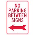Parking Signs; No Parking Between Signs (W/ Left Arrow), 18X12, .063 Aluminum