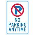 Parking Signs; P With Slash No Parking Anytime, 18X12, .040 Aluminum
