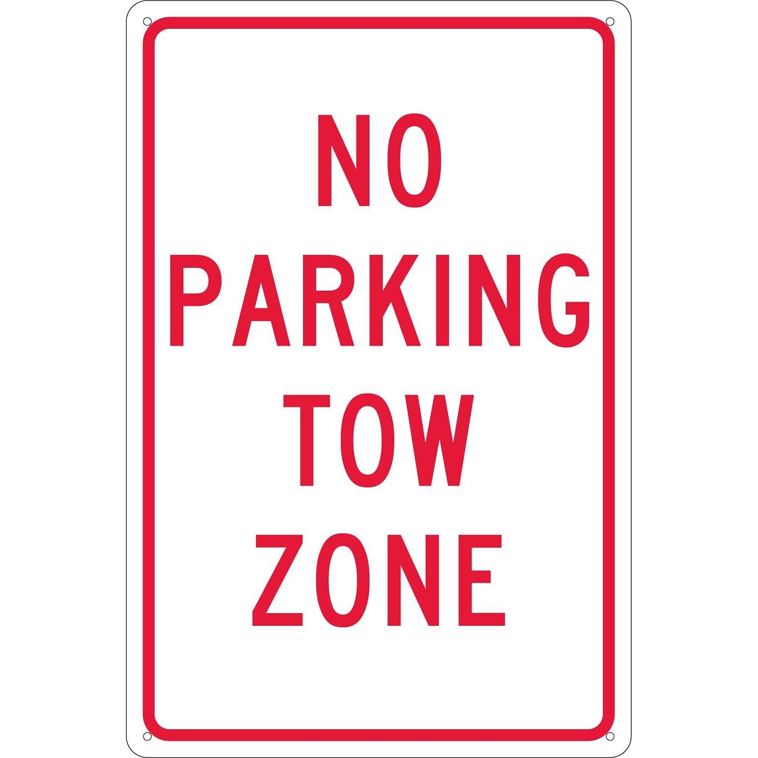 Parking Signs; No Parking Tow Zone, 18X12, .040 Aluminum