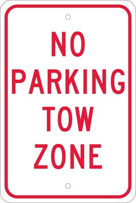 National Marker Reflective No Parking Tow Zone Parking Sign, 18 x 12, Aluminum (TM38J)