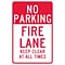 Parking Signs; No Parking Fire Lane Keep Clear At All Times, 18X12, .040 Aluminum
