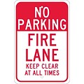 Parking Signs; No Parking Fire Lane Keep Clear At All Times, 18X12, .080 Egp Ref Aluminum
