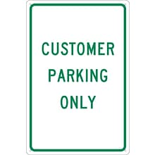 National Marker Reflective Customer Parking Only Parking Sign, 18 x 12, Aluminum (TM51G)