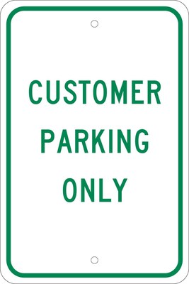 National Marker Reflective Customer Parking Only Parking Sign, 18 x 12, Aluminum (TM51J)