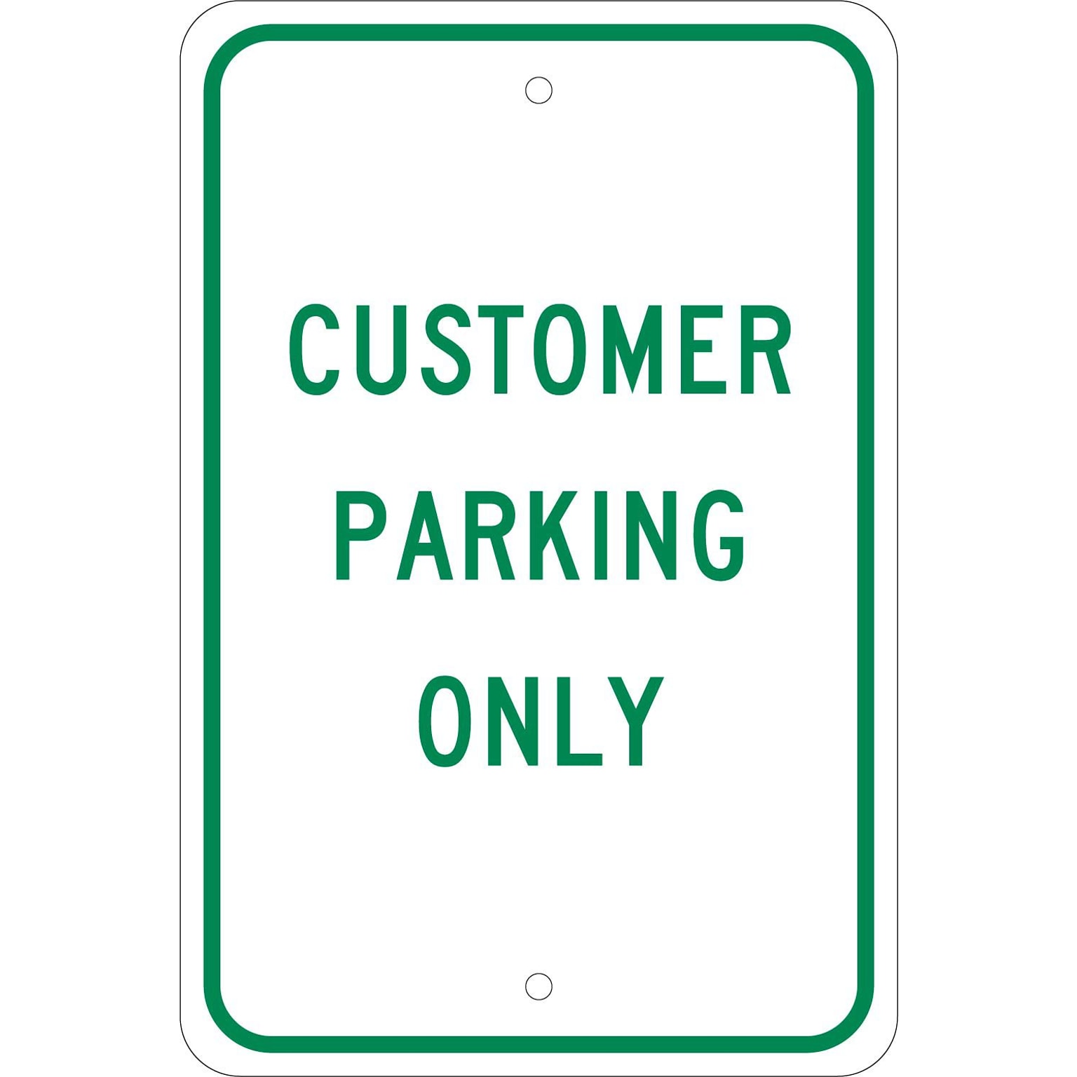National Marker Reflective Customer Parking Only Parking Sign, 18 x 12, Aluminum (TM51J)
