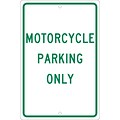 Parking Signs; Motorcycle Parking Only, 18X12, .063 Aluminum