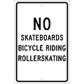 Traffic Warning Signs; No Skateboards Bicycle Riding Roller Skating, 18X12, .063 Aluminum