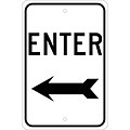 Directional Signs; Enter (With Left Arrow), 18X12, .080 Egp Ref Aluminum