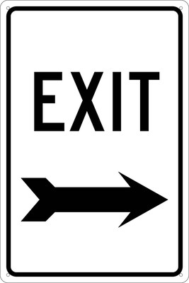 Directional Signs; Exit (With Right Arrow), 18X12, .040 Aluminum