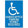 Parking Signs; Handicapped Parking Permit Required, 18X12, .040 Aluminum